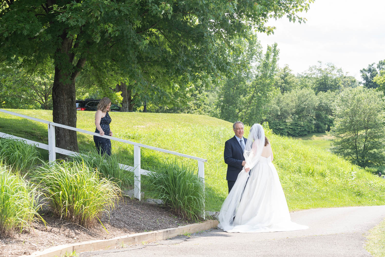 Father Greets Bride at a Hollow Brook Golf Club Wedding
