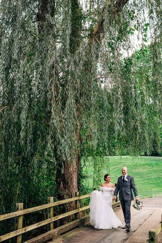 Scenic photography of a married couple at Hollow Brook Golf Club