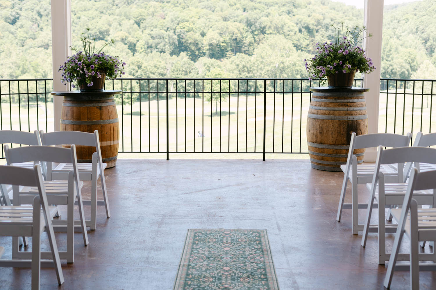 Ceremony Setting Overlooking the Golf Course at Hollow Brook